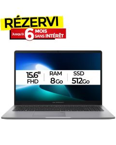 PC Portable ASUS ExpertBook P1 P1503 i7 13è Gén 8Go 512Go SSD - Gris