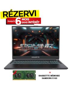 PC Portable Gamer GIGABYTE G6 KF i7 13ème Gén 24G RTX 4060