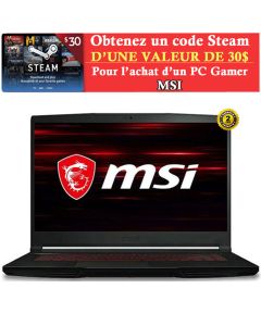 PC Portable Gamer MSI GF63 Thin i5 11è Gén 8Go GTX 1650