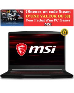 PC Portable Gamer MSI GF63 Thin i7 11è Gén 32Go GTX 1650