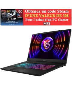 PC Portable Gamer MSI Katana 17 B12U i5 12è Gén 16Go RTX 3050
