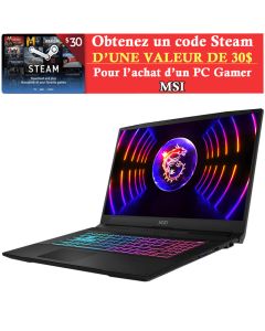 PC Portable Gamer MSI KATANA 17 B12V i7 12è Gén 8Go RTX 4060