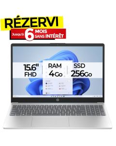 PC Portable HP 15-fd0029nk Intel N100 4Go 256Go SSD - Silver & Bleu