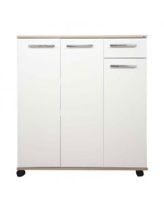 Porte Chaussures Classique SOTUFAB 3P+1T - Chêne Brut & Blanc