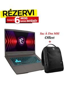 PC Portable Gamer MSI Thin 15 B13UCX i5 13è Gén 16Go RTX 2050