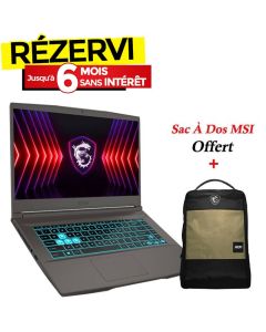 PC Portable Gamer MSI Thin 15 B13UCX i7 13è Gén 8Go RTX 2050 