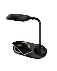 Lampe de bureau PLATINET LED avec Chargeur Sans fil 10W - Noir