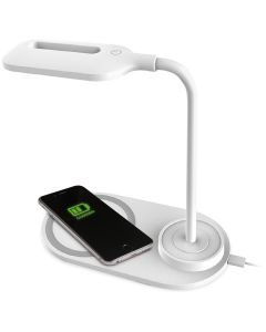 Lampe de bureau LED PLATINET Avec Chargeur Sans Fil 10W - Blanc