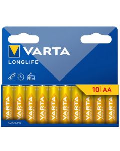 Piles VARTA Longlife Extra AA LR06 – Pack de 10 – 1,5V