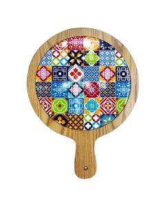 Planche En Bois 30 cm Avec Design Artisanal - Jaune