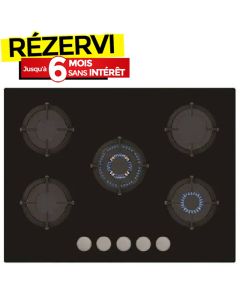 Plaque de Cuisson AZUR 5 Feux 70 cm - Noir