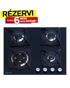Plaque De Cuisson Encastrable FRANCO 384BF 4Feux 60 cm - Noir
