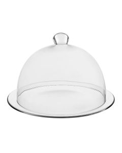 Plat En Verre VIDIVI Avec Cloche Banquet 33cm