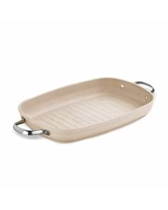 Poêle Grill En Granite KORKMAZ 35 x 25 CM - Beige