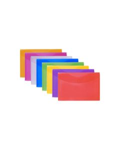 Pochette à Bouton COSTO A4 Transparent Couleurs assorties - (30848)
