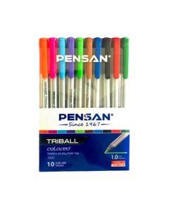 Pochette de 10 Stylos à bille PENSAN Triball - Assortis