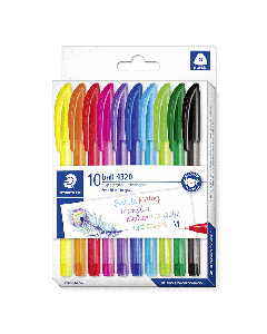 Pochette de 10 stylos à bille STAEDTLER Triangular 4320 M