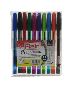 Pochette de 10 Stylos FLAIR Peach à Bille Assortis