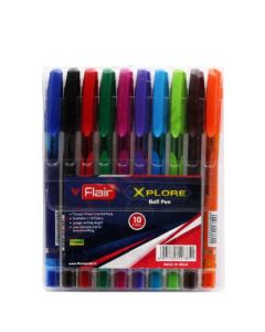 Pochette de 10 Stylos FLAIR XPLORE à Bille Assortis