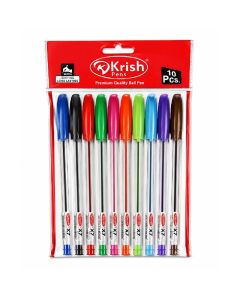 Pochette de 10 Stylos KRISH à Bille - Assortis