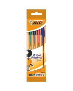 Pochette de 4 Stylos BIC à Bille Orange fine - Couleur Assorties (601231)