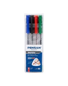 Pochette de 4 Stylos à Bille PENSAN 2021 - Pointe 1.0mm Triangulaire