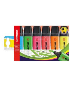  Pochette de 6 Surligneurs STABILO BOSS 1215701 - Assortis