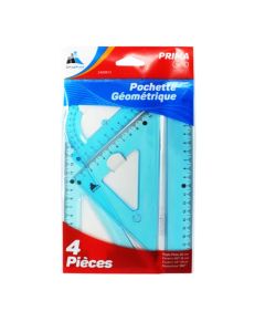 Pochette Géométrique OFFICEPLAST PM 4 Pièces Graduation Encre UV