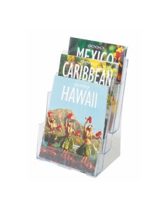 Porte Brochure FAIBO A4 - 3 Compartiments Plastique Transparent