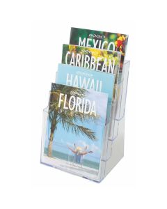 Porte Brochure FAIBO A4 - 3 Compartiments Plastique Transparent Robust