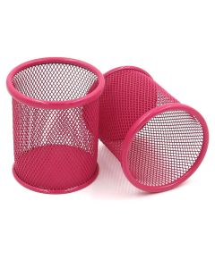  Pot à Stylo Rond Métal - Rose(802ROSE)