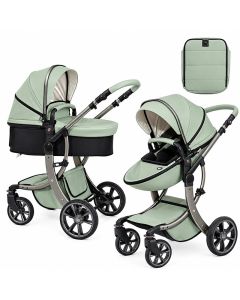 Poussette Bébé 3-en-1 Multifonctionnelle KIDILO Verte