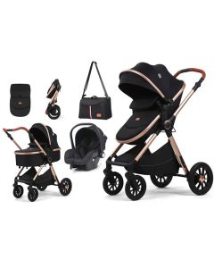 Poussette Landau Bébé KIDILO H2D Noire 4 Saisons