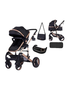 Poussette Landau BELECOO 535-Q3 Avec Sac Maman - Noir