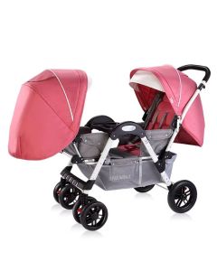 Poussette Jumelle SHENMA - Rose et Gris