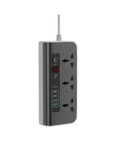 Prise de Courant EARLDOM ES-SC02 3 Ports + 2 USB + 2 USB-C - Noir
