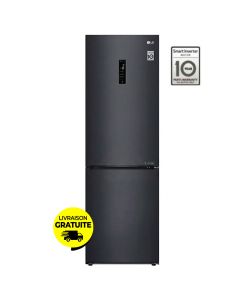 Réfrigérateur Combiné LG 341L – Noir – NoFrost – Classe A++
