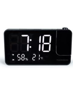 Radio-Réveil Projecteur THOMSON CP100T Noir avec Horloge Digitale