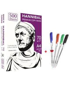 Rame papier HANNIBAL 70Gr Avec Stylo - Blanc 