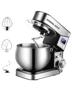 Robot Pétrin General Gold 1300W 5L avec Accessoires - Inox