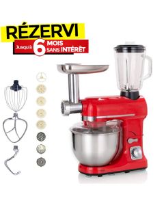 Robot Pétrin Multifonction TOPMATIC PKM-1800 1800W - Rouge
