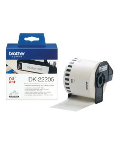 Rouleau D'étiquette BROTHER DK-22205 30.48 m x 62 mm - Noir sur blanc