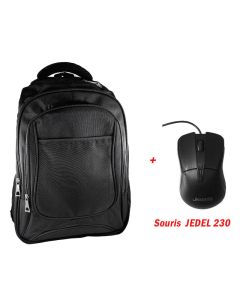 Sac à dos ORIBAGS 15.6" + Souris JEDEL 230 - Noir