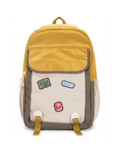 Sac À Dos Scolaire SENHEYUAN 3 Compartiments - Jaune & Gris