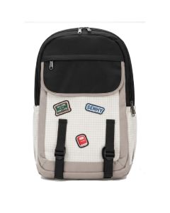 Sac À Dos Scolaire SENHEYUAN 3 Compartiments - Noir & Beige