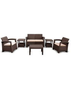  Salon de jardin SOFPINCE 4 places - Marron