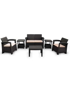 Salon de jardin SOFPINCE 4 places - Noir