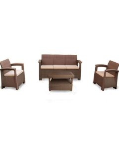 Salon de jardin SOFPINCE Syphax 5 places - Marron