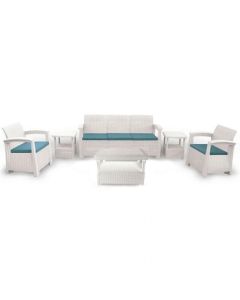 Salon de jardin SOFPINCE Syphax 5 places - Blanc
