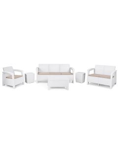 Salon de jardin SOTUFAB Carthage 8 places - Blanc
